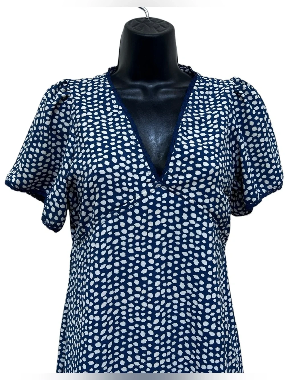 Urban Outfitters Blue White Speckled Babydoll Mini Dress Small